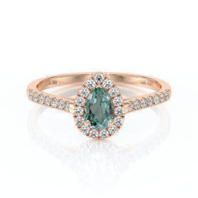 Bague entourage saphir vert et diamant Promets Moi - 4
