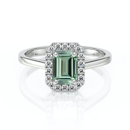 Bague entourage saphir vert et diamant Promets Moi - 6