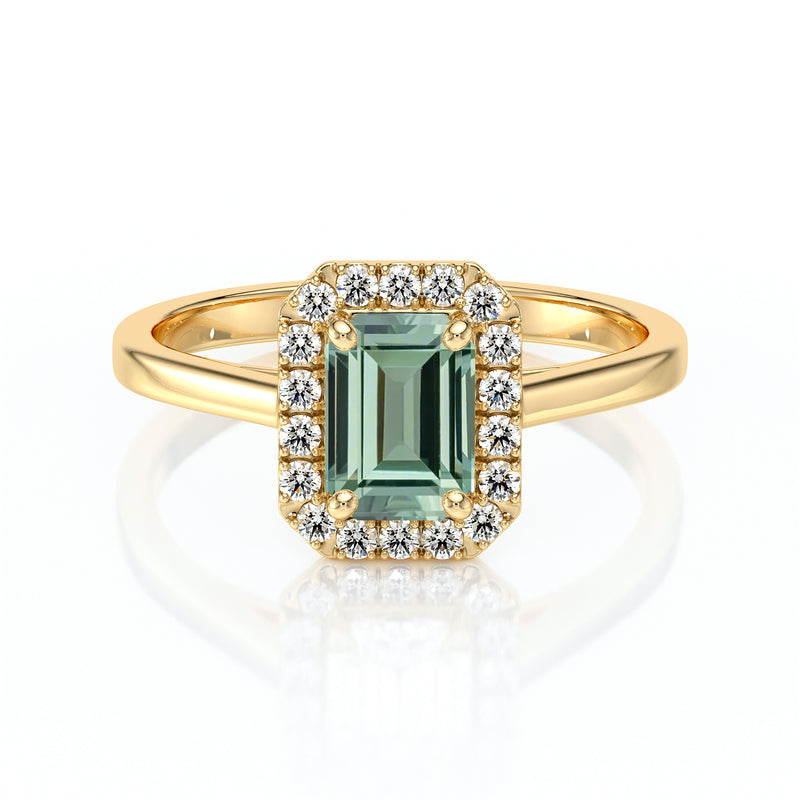 Bague entourage saphir vert et diamant Promets Moi - 6