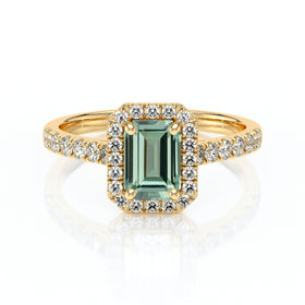 Bague entourage saphir vert et diamant Promets Moi - 8
