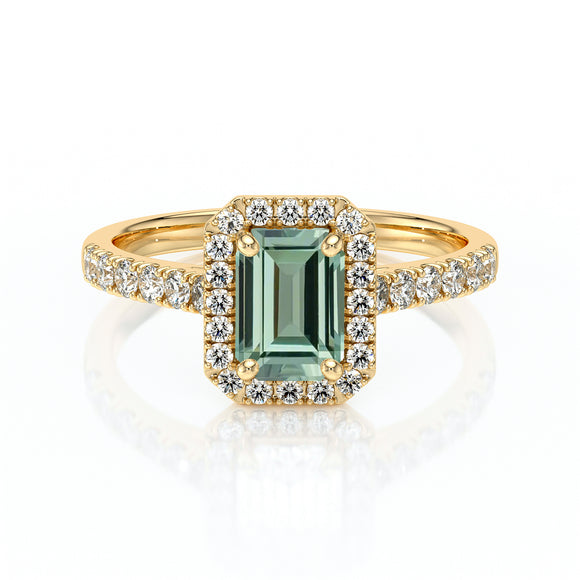 Bague entourage saphir vert et diamant Promets Moi - 8