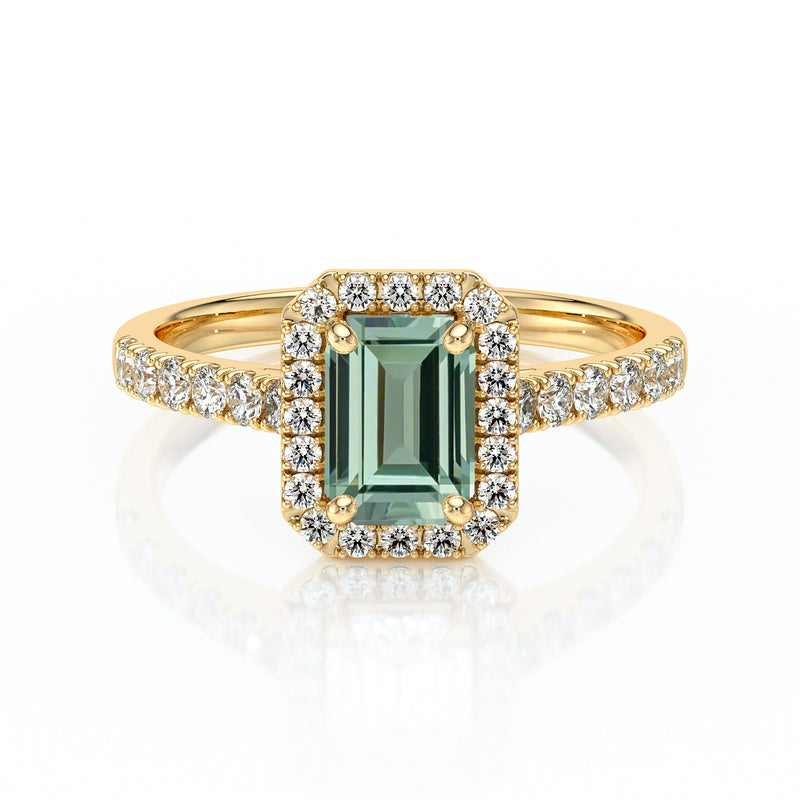 Bague entourage saphir vert et diamant Promets Moi - 8