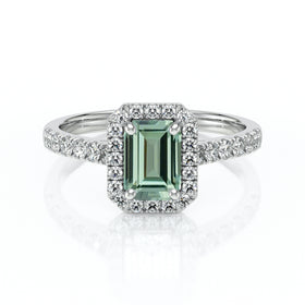 Bague entourage saphir vert et diamant Promets Moi - 8