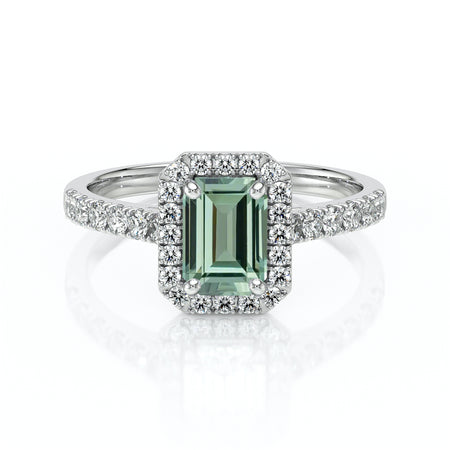 Bague entourage saphir vert et diamant Promets Moi - 8