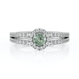 Bague entourage saphir vert et diamant Promets Moi - 9