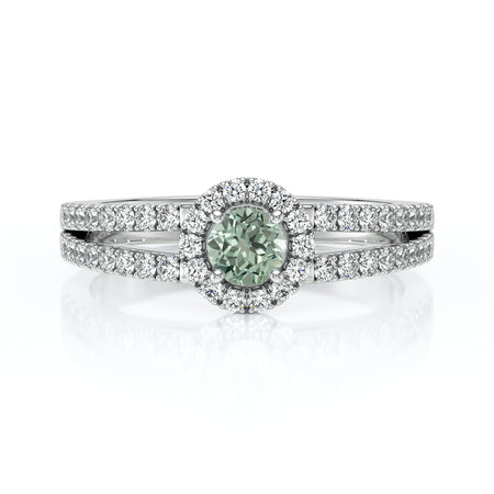 Bague entourage saphir vert et diamant Promets Moi - 9