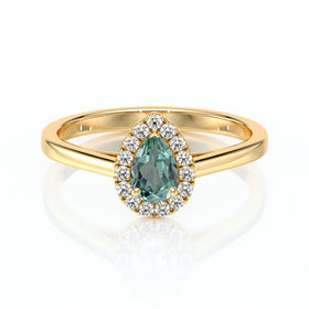 Bague entourage saphir vert et diamant Promets Moi - 7