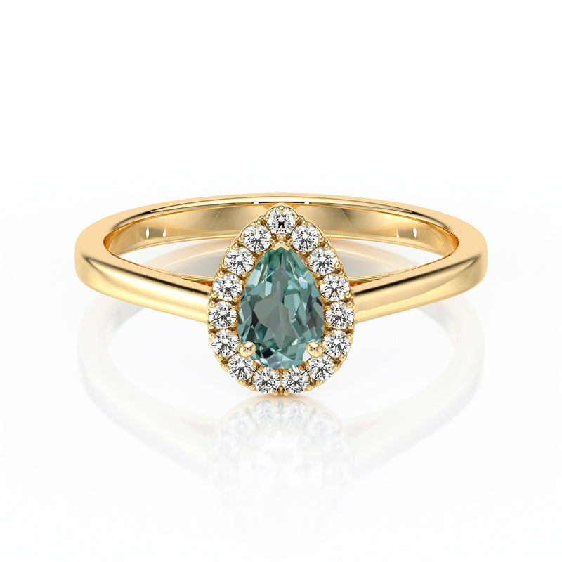 Bague entourage saphir vert et diamant Promets Moi - 7
