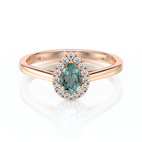 Bague entourage saphir vert et diamant Promets Moi - 7