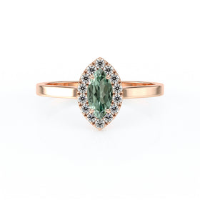Bague entourage saphir vert et diamant Promets Moi - 10