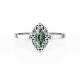 Bague entourage saphir vert et diamant Promets Moi - 10