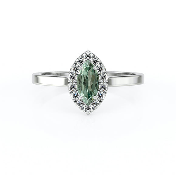 Bague entourage saphir vert et diamant Promets Moi - 10