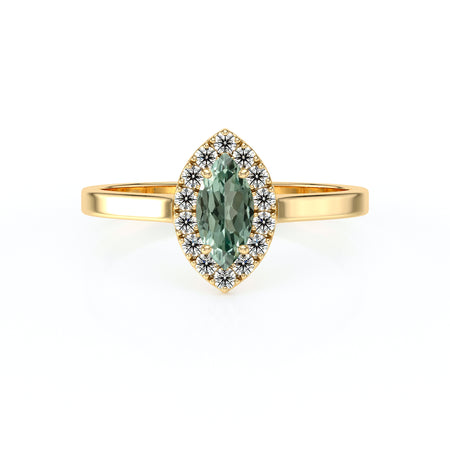 Bague entourage saphir vert et diamant Promets Moi - 10