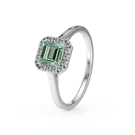 Bague entourage saphir vert et diamant Promets Moi - 11