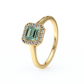 Bague entourage saphir vert et diamant Promets Moi - 11