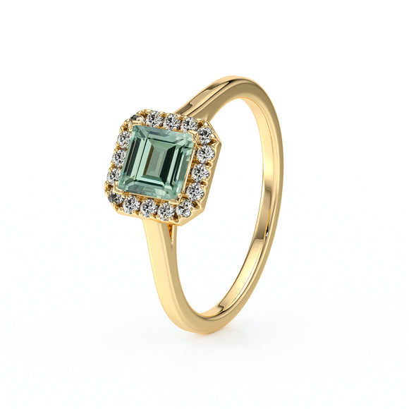 Bague entourage saphir vert et diamant Promets Moi - 11