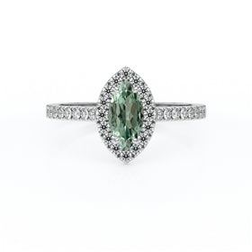 Bague entourage saphir vert et diamant Promets Moi - 2