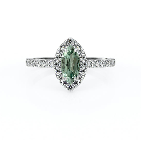 Bague entourage saphir vert et diamant Promets Moi - 2