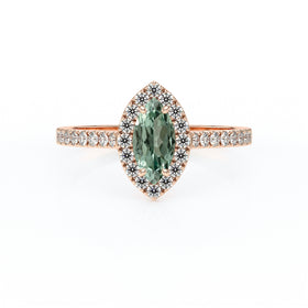 Bague entourage saphir vert et diamant Promets Moi - 2