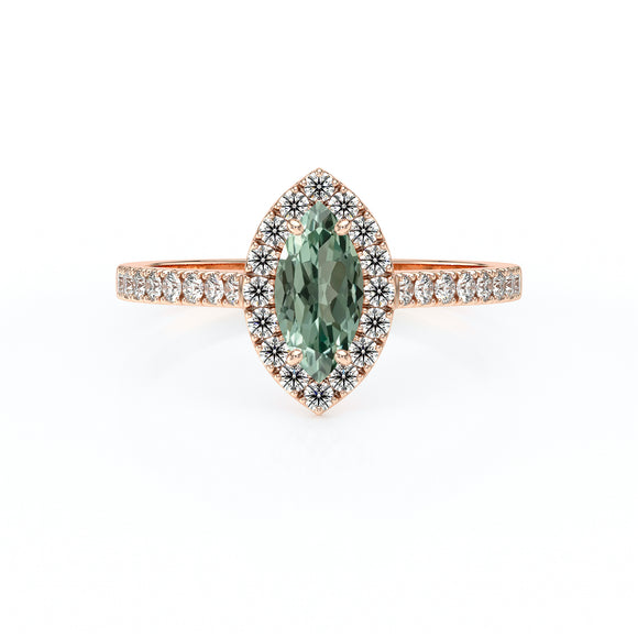Bague entourage saphir vert et diamant Promets Moi - 2