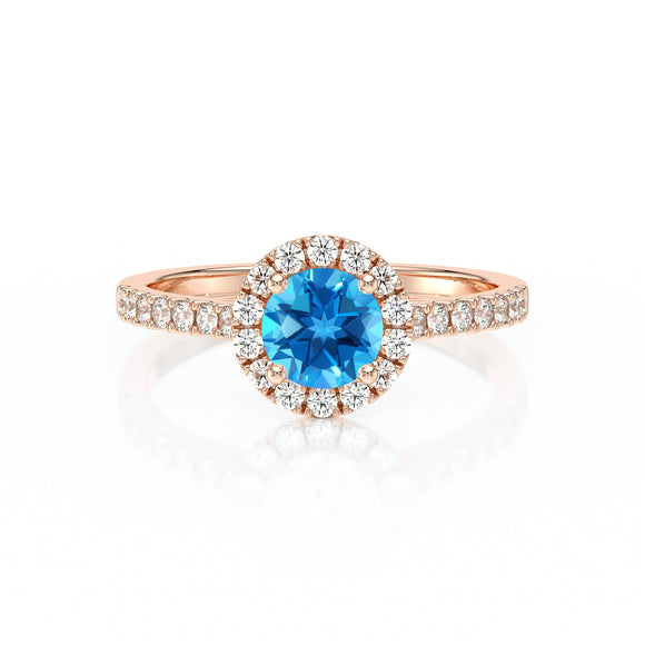 Bague entourage topaze diamant Coup de Foudre - 10