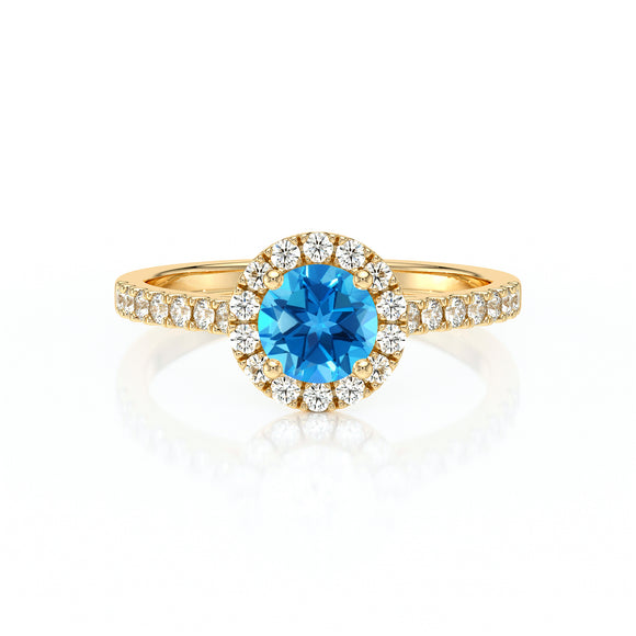 Bague entourage topaze diamant Coup de Foudre - 10