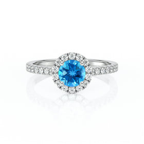 Bague entourage topaze diamant Coup de Foudre - 10