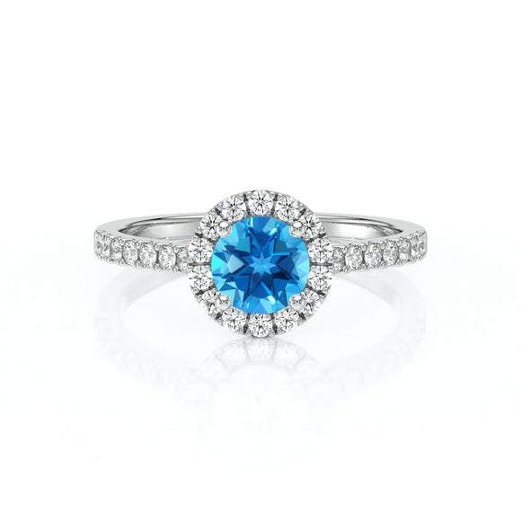Bague entourage topaze diamant Coup de Foudre - 10