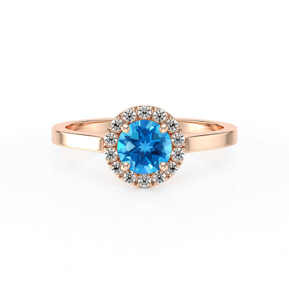 Bague entourage topaze diamant Coup de Foudre - 14