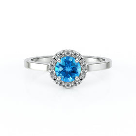 Bague entourage topaze diamant Coup de Foudre - 14
