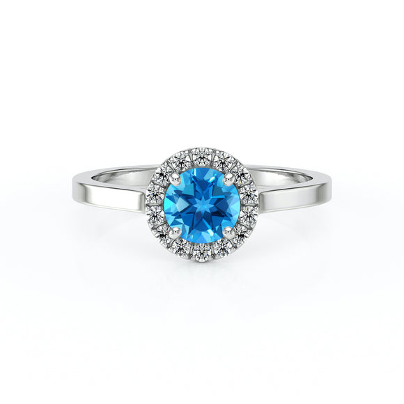 Bague entourage topaze diamant Coup de Foudre - 14