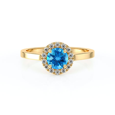 Bague entourage topaze diamant Coup de Foudre - 14