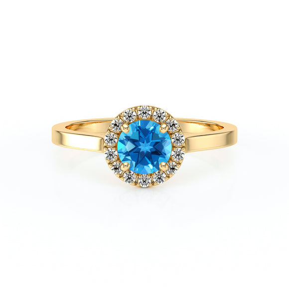 Bague entourage topaze diamant Coup de Foudre - 14