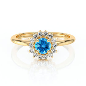 Bague entourage topaze et diamant Coup de Foudre - 4