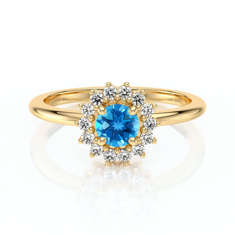 Bague entourage topaze et diamant Coup de Foudre - 4