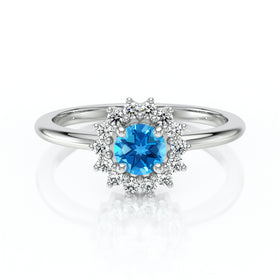 Bague entourage topaze et diamant Coup de Foudre - 4