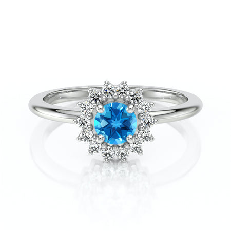 Bague entourage topaze et diamant Coup de Foudre - 4
