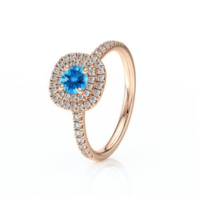 Bague entourage topaze diamant Coup de Foudre - 7
