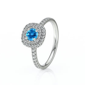 Bague entourage topaze diamant Coup de Foudre - 7