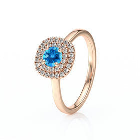 Bague entourage topaze diamant Coup de Foudre - 8