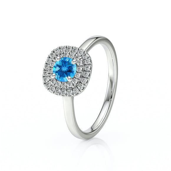 Bague entourage topaze diamant Coup de Foudre - 8