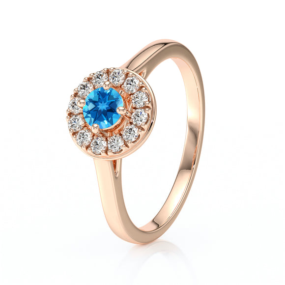 Bague entourage topaze et diamant Pour la Vie - 2