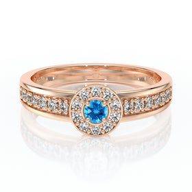 Bague entourage topaze et diamant Pour la Vie - 3