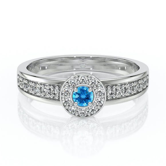 Bague entourage topaze et diamant Pour la Vie - 3