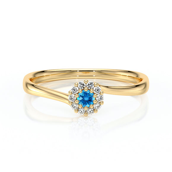 Bague entourage topaze et diamant Pour la Vie - 6