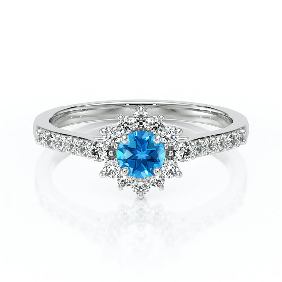 Bague entourage topaze et diamant Pour la Vie - 8