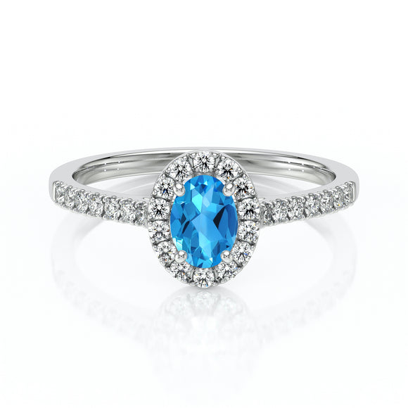 Bague entourage topaze et diamant Promets Moi - 3