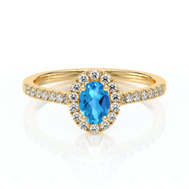 Bague entourage topaze et diamant Promets Moi - 3