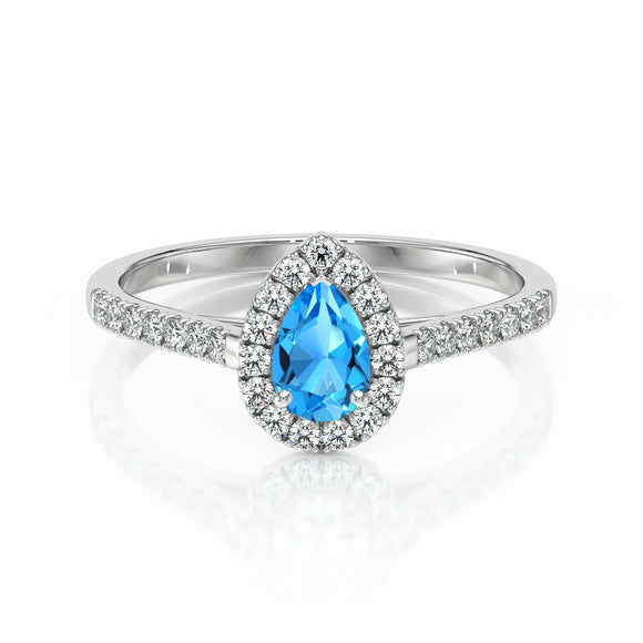 Bague entourage topaze et diamant Promets Moi - 4