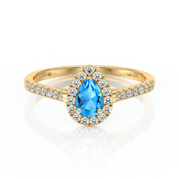 Bague entourage topaze et diamant Promets Moi - 4